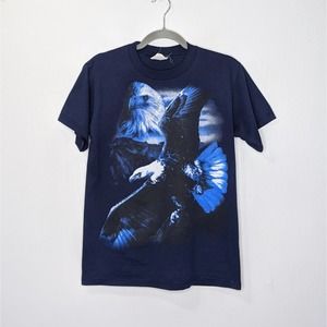 VTG Eagle Nature Sky Blue T-shirt Medium Animal